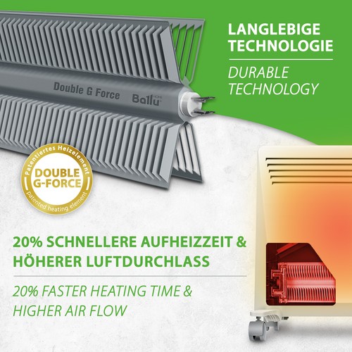 Konvektor Konvektorheizung Heizer Heizgerät Heizung Elektro 2kW Frostwächter - Bild 4 von 16