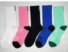 5Pack Crew Men Striped Solid Sport Athletic Calf Casual Work Classic Plain Socks