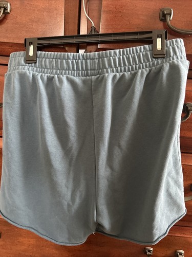Women Adidas size L 14/16 blue cotton blend pull-on basketball shorts w/ pockets - Picture 14 of 21