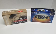 VHS-C Blank Tapes Sealed 30 Min Lot Of 2 Maxell TC-30 HGX Gold  TDK HG Ultimate