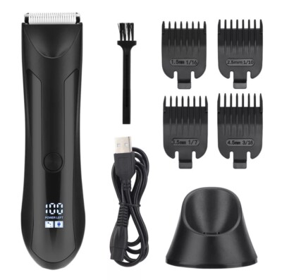 Afeitadora corporal para hombres, recortadora eléctrica USB resistente al agua