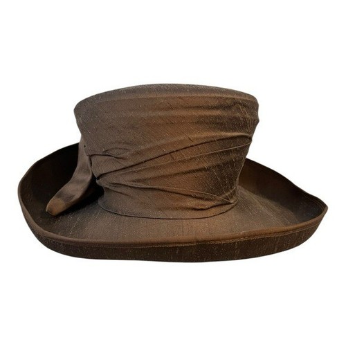 Silk Bucket Hat Brown Costume Church Play Broadway Derby Wedding - Picture 3 of 10