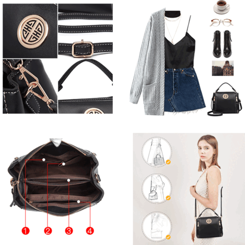 Damen Handtasche Große Henkeltaschen Elegante Schultertasche Umhängetaschen - Bild 8 von 49