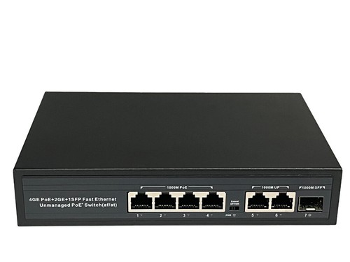 4-port Gigabit + 2-port Gigabit + 1-port Gigabit SFP Full Gigabit POE Switch - Afbeelding 5 van 6
