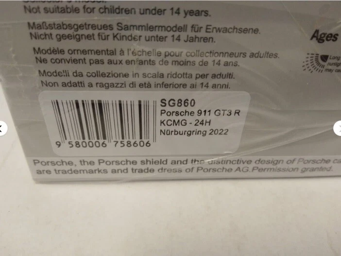Spark Porsche 911 GT3 R #18 FALKEN MOTORSPORTS 24H NURBURGRING 2022 1/43 SG860 - Image 3 of 3