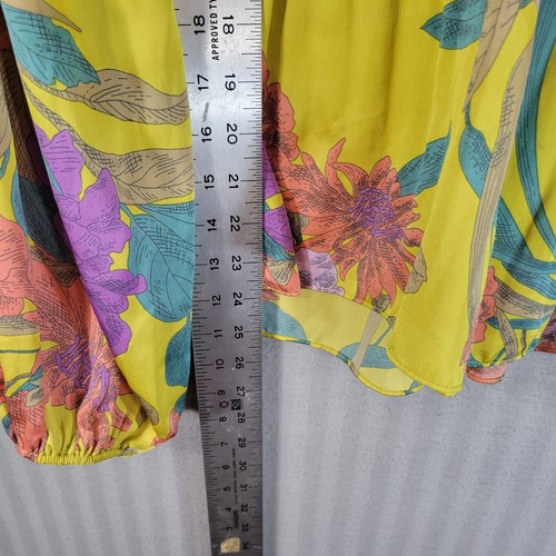 Current Air Damen Blumen Plissee Bluse Oberteil mittellang Ballonärmel Boho - Bild 5 von 10