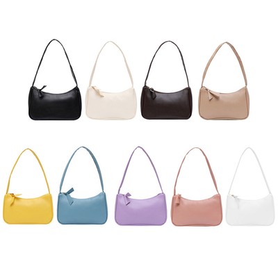 Schultertasche für Damen Reißverschluss Handtasche PU Leder Trendy für Arbeit Reise 