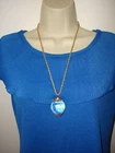 All Original Steuben 18k Glass Strawberry Pendant 14K Gold 24" Chain Necklace
