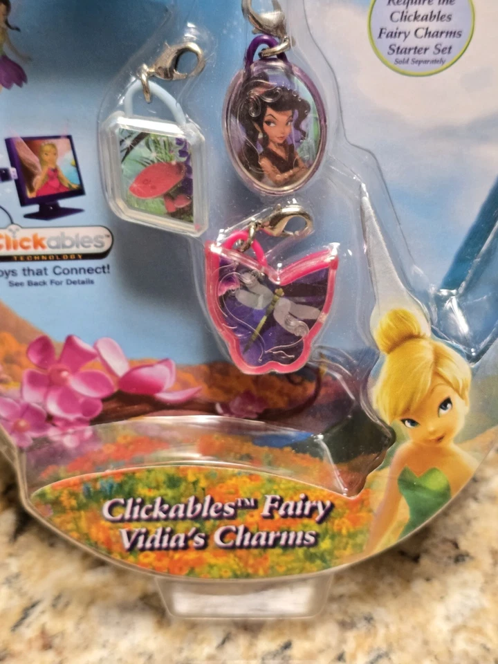 Tinkerbell Fairies Pixie Hollow Clickables Fairy Bracelet Charm NEW LOT OF 2 - Image 4 of 4