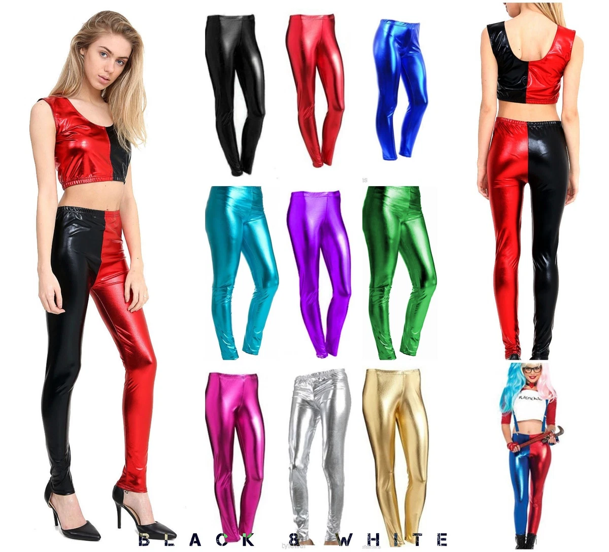  80s Disco Metallic Leggings : Clothing, Shoes & Jewelry