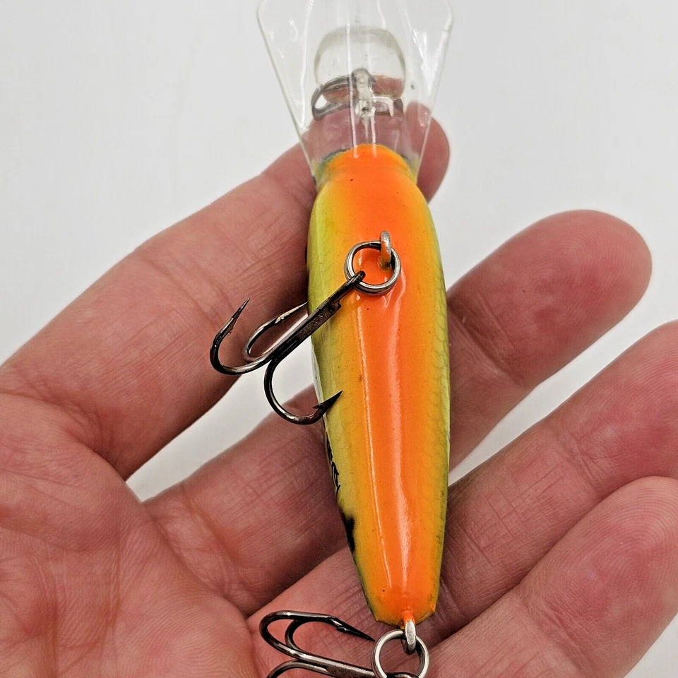 De colección 1997 Excalibur BD5FDFT Fire Tiger Fat Free Fingerling Bill Dance Crankbait Foto 3 de 4