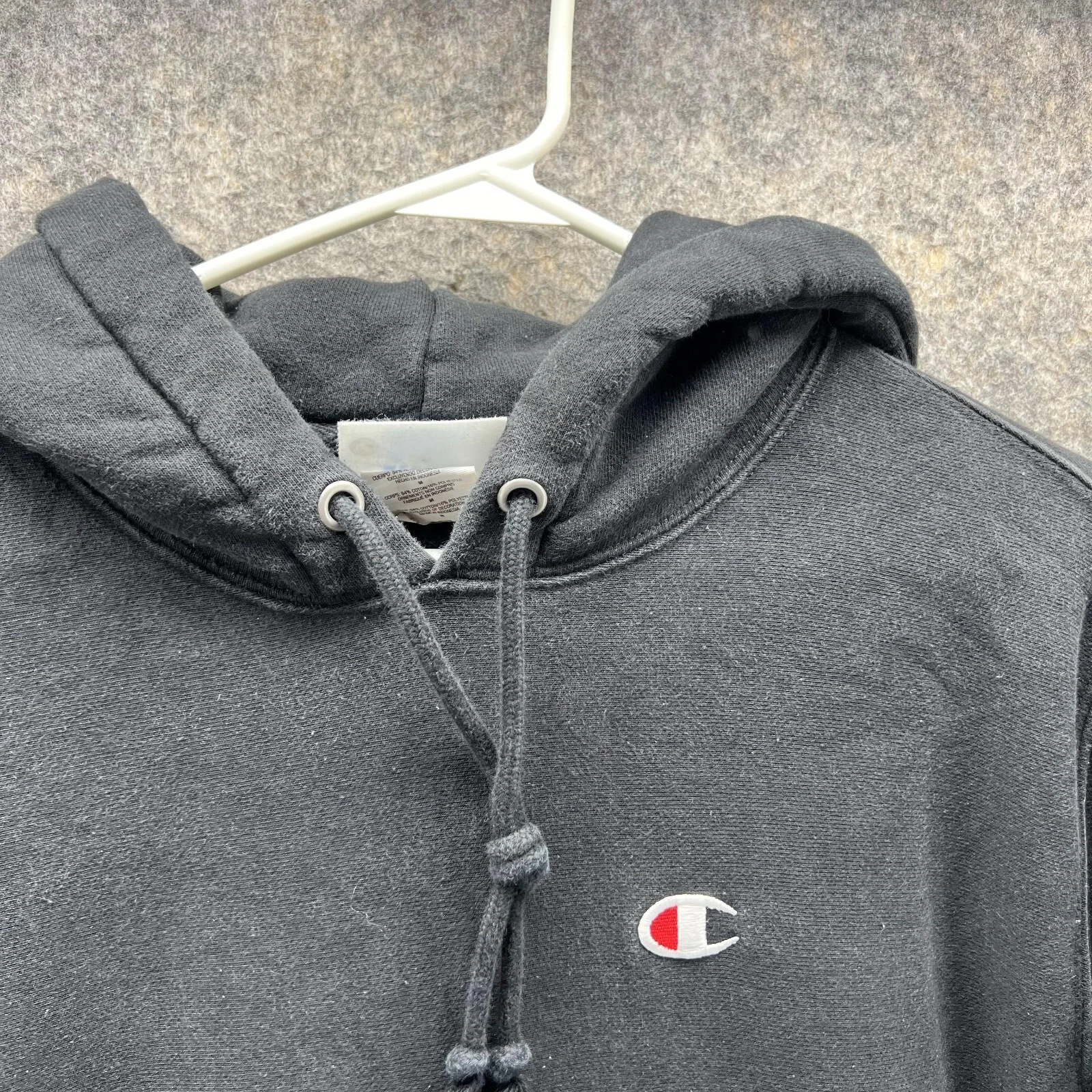 VETEMENTS Champion Maglione Uomo Cappuccio Nero Medio Giacca Pullover Cotone Reverse Weeve