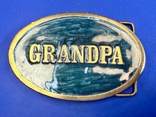 Grandpa Fathers Day Gift Enamel Inlay Vintage 1982 Great American Belt Buckle