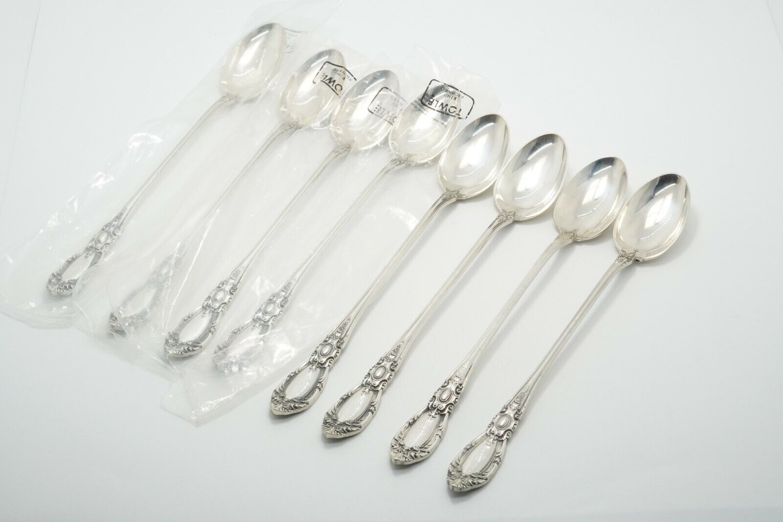 Towle King Richard Sterling Silver 8 Iced Tea Spoons No Monogram, 8 1/4"