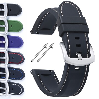 18 20 22 24 mm Silikon Uhrenarmband Ersatz Armbanduhr Gummi