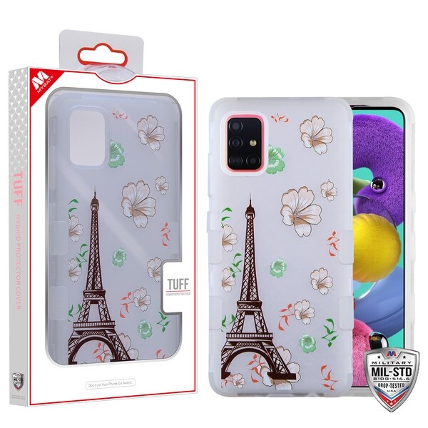 For Samsung A51 Semi White Frosted Eiffel Tower White TUFF Case [Military-Grade]