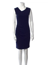 Alice + Olivia Asymmetric Sleeveless Blue Shimmer Sheath Sparkle Party Dress S