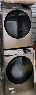 Stackable 4.5 CuFt.Samsung Washer & Dryer Front Load WF45R6100A, DVE(G) 45R6300