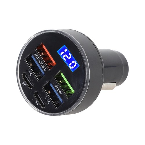 Chargeur de voiture haute brillance avec ??cran LED montage universel charge rap - Photo 12 sur 24