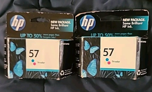 2 Brand NEW UNOPENED Hp 57 C6657AN Tri-Color Inkjet Print Cartridges