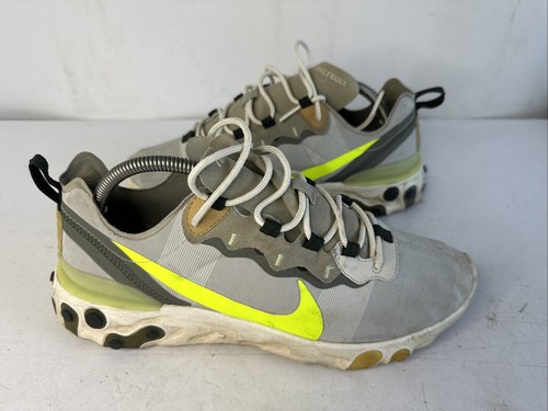Nike React Element 55 Mens Size 9.5 Gray Athletic Shoes Sneakers BQ6166-009