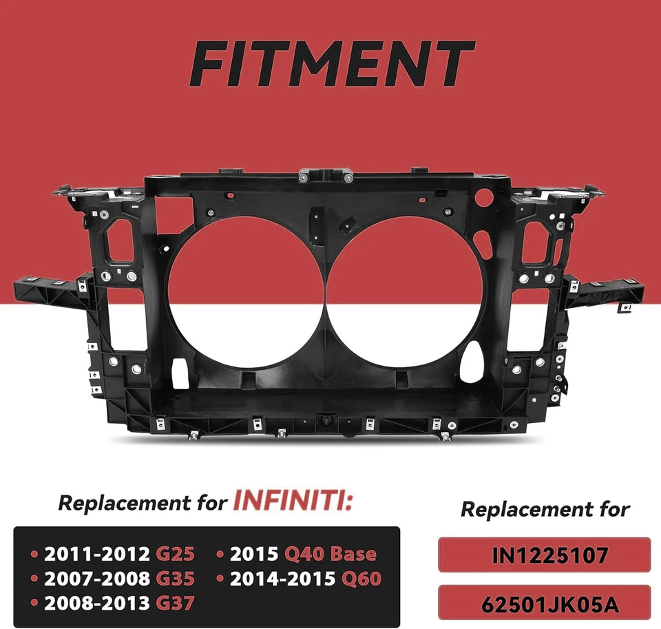 Radiator Support Assembly For 2007-2008 Infiniti G35 2008-2013 G37 2014-2015 Q60 — 第 2/4 张图片