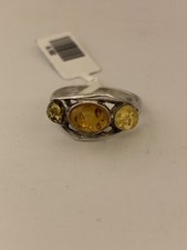Multi Color Amber Sterling Silver Ring Size 7, A.152