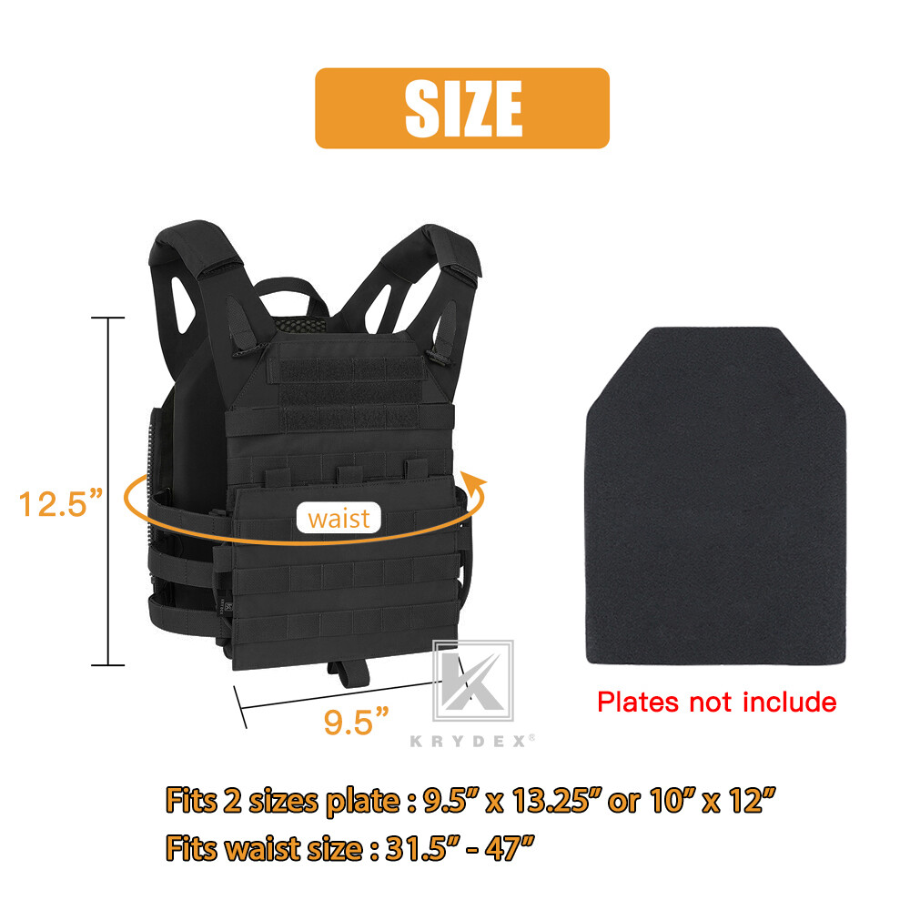 KRYDEX 2.0 Plate Carrier Jump w/ MOLLE Panel Tactical Body Armor