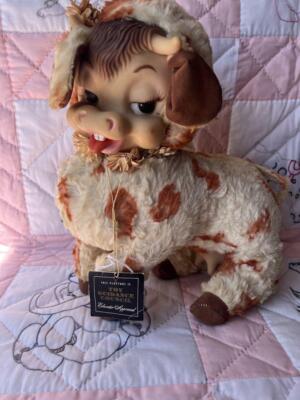 Rushton Doll Plush Rubber Face Cow Cute Vintage Rare w/Tag japan