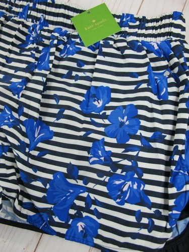 Kate Spade Hibiscus Striped Athletic Shorts - Size Large - Picture 2 of 7