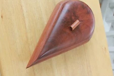 Mid century tear drop shaped solid TEAK trinket/ necklace box 1950's/60's