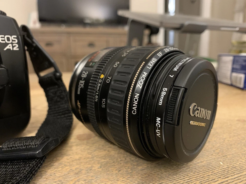 Canon Ultrasonic Zoom Lens EF 28-105mm 1:3.5-4.5 With Canon EOS A2 Body FILM - Image 2 of 4