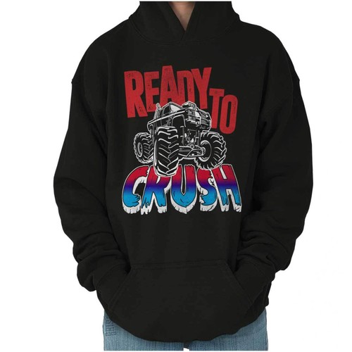 Cool Ready To Crush Monster Truck Kids Hoodie Sweatshirt Boys - Picture 8 of 8