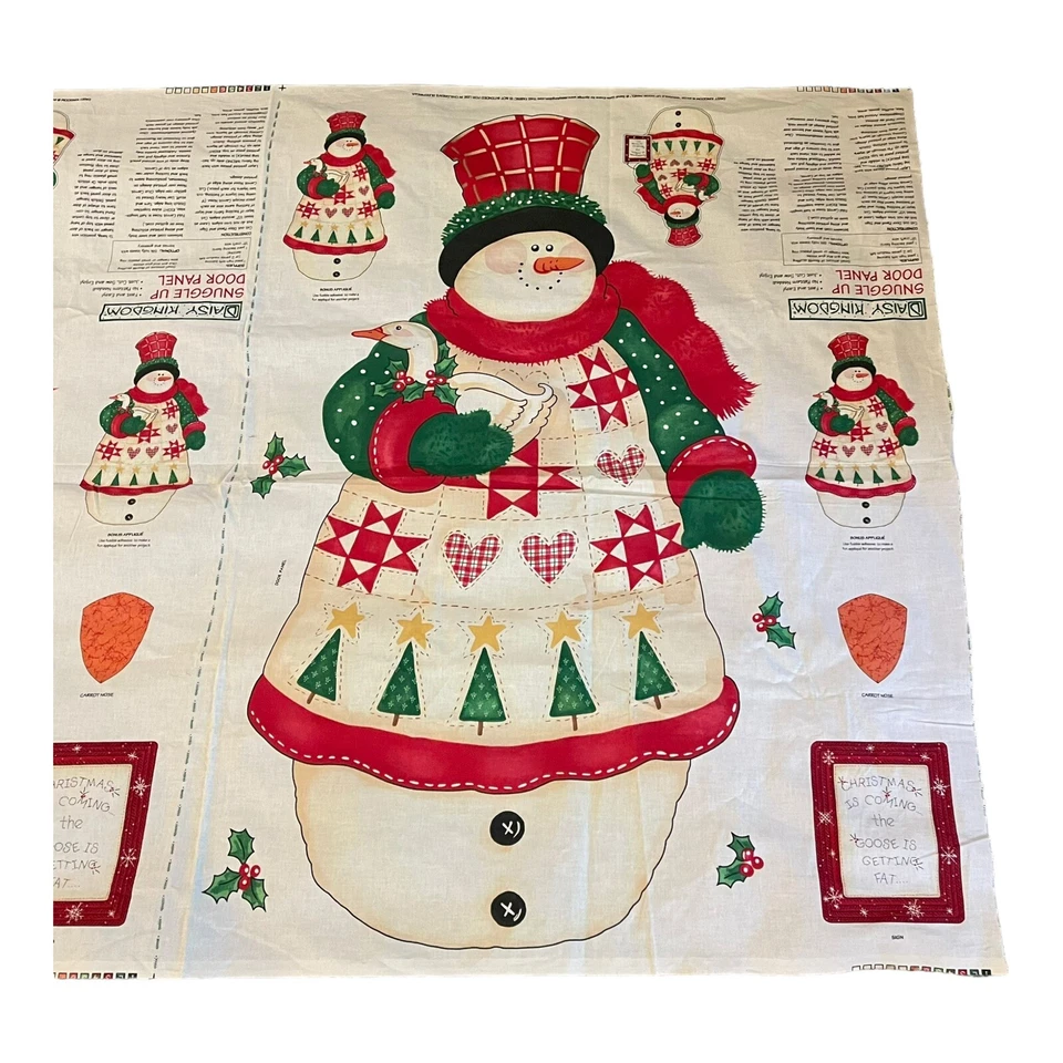 Daisy Kingdom Cut Sew Door Panel Crafts Christmas Fabric Snowman Lot of 2 VTG - Image 2 of 4