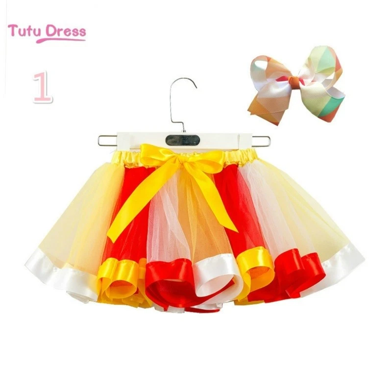 女宝宝蓬蓬裙层五颜六色的花式薄纱衬裙蝴蝶结可爱新品 — 第 3/4 张图片