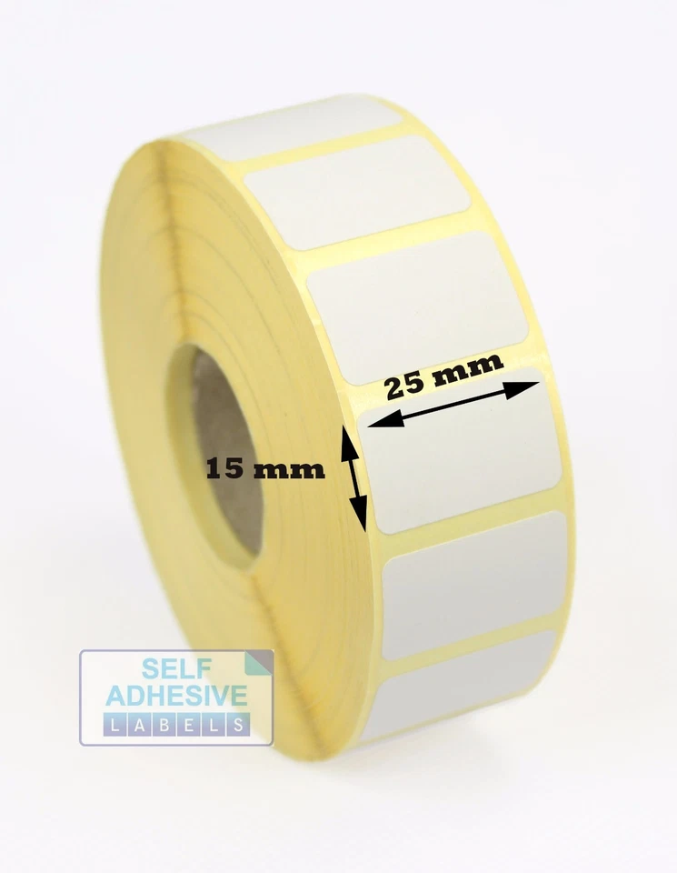 LABEL METRICS 25mm x 15mm Direct thermal labels for Zebra GK420D, GX420D, GK420T, GX420T, Z6M