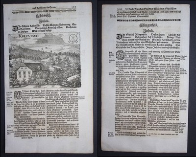1689 Khlevisch Klevishe Tepe Sumnik Slovenia Valvasor Copper Engraving