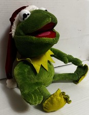 Vintage 13" Kermit Santa Christmas Plush Toy Muppet Sesame Street Dan Dee