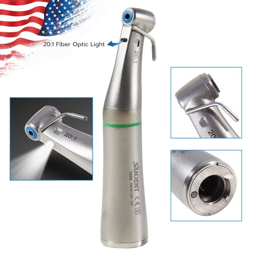 SANDENT Dental 1:1 /1:5 / 20:1 LED Optic Contra Angle Handpiece fit E-Type Motor - Picture 64 of 78