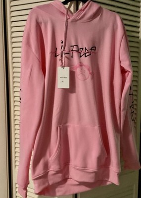 Lil Peep rapper Hoodie Pink Angry Face New tags Large 