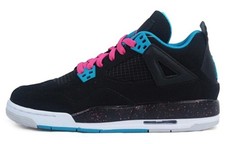 Jordan 4 Retro Black Vivid Pink Dynamic Blue GS 487724-019