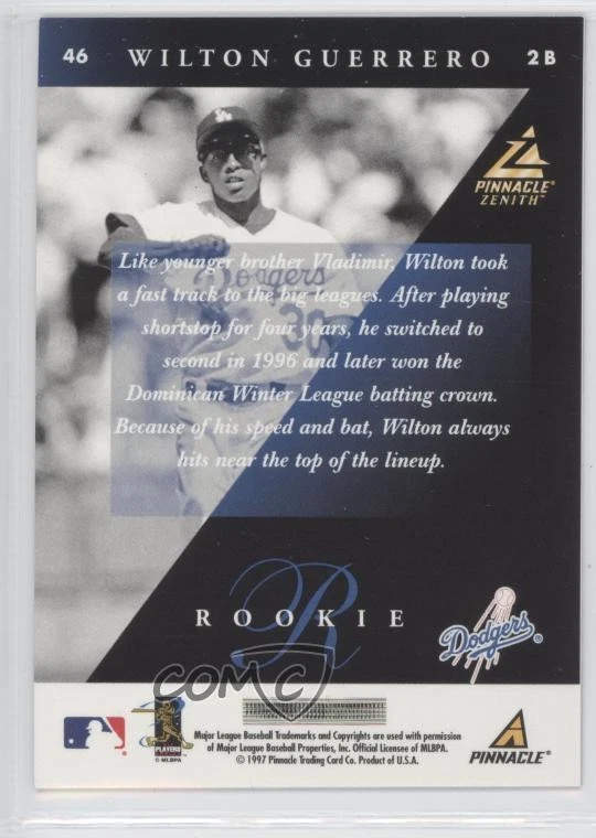 1997 Pinnacle Zenith Wilton Guerrero #46 - Image 2 of 2