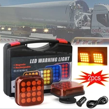 2 Magnetic Wireless LED Tow Towing Trailer Rear Tail Lights Battery Operated USB
