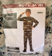 Size Medium 8 Boys Military Camouflage Halloween Costume