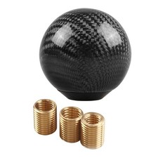 Carbon Fiber Round Ball Shape Car Manual Transmission Gear Shift Knob w/Adapters