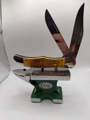 Case XX 6265 SS Folding Hunter Goldenrod Bone Silver Script #10134