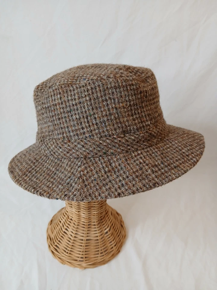 Винтажный LL Bean Harris твид 100% шотландская шерсть Gore-Tex коричневый ведро шляпа средний - Изображение 2 из 4