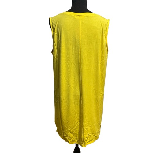 ZENANA Women’s Tank Top Plus Size 3X NWT V-Neck High-Low Hem Yellow Stretch Soft - Picture 4 of 5