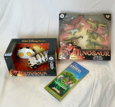 Disney World DINOSAUR RC Time Rover AND Dino Figures COMPLETE SET w/AK Map
