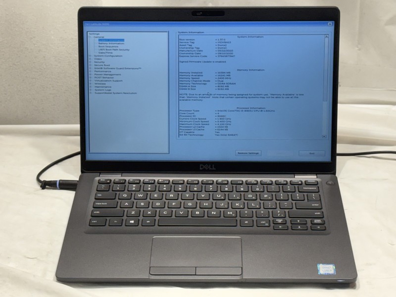 Dell Latitude 5400 Intel core i5-8365U @1.60GHz 16GB RAM Laptop Computer No/ hdd